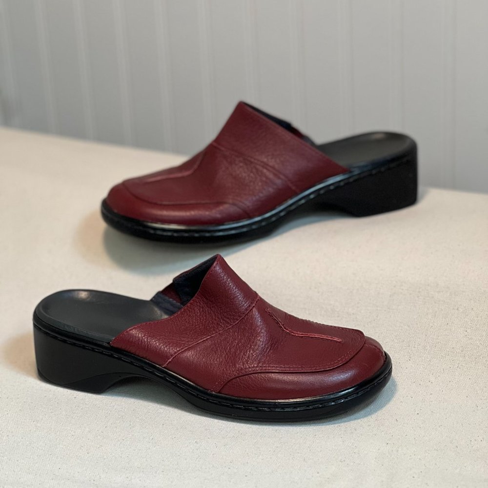 Red Clarks Slip-On Clogs